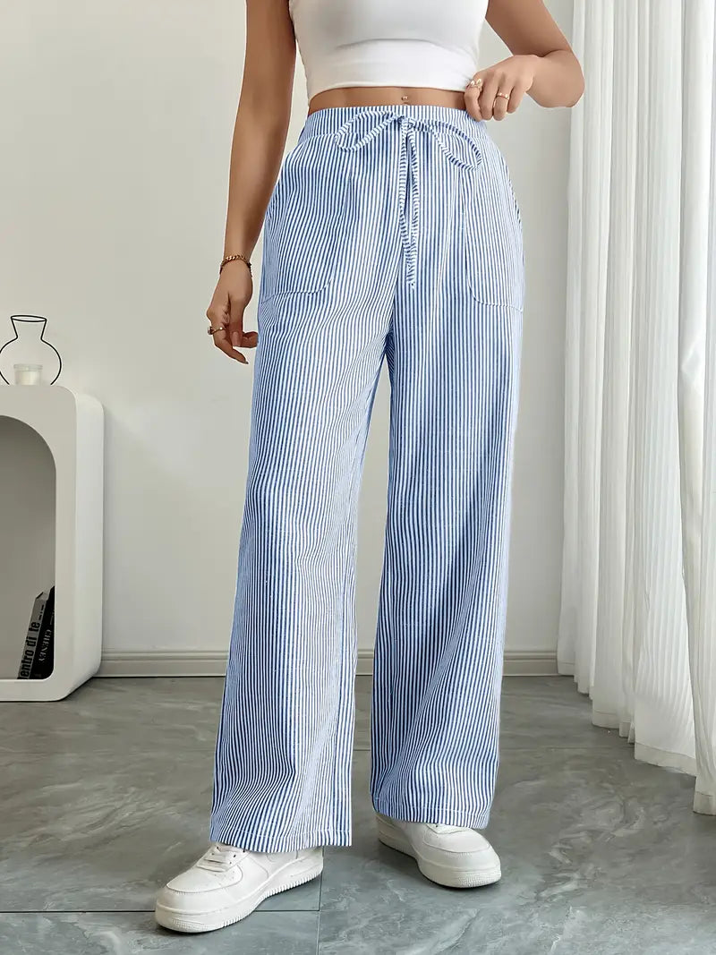 Alina – Elegant Striped Trousers with Pockets